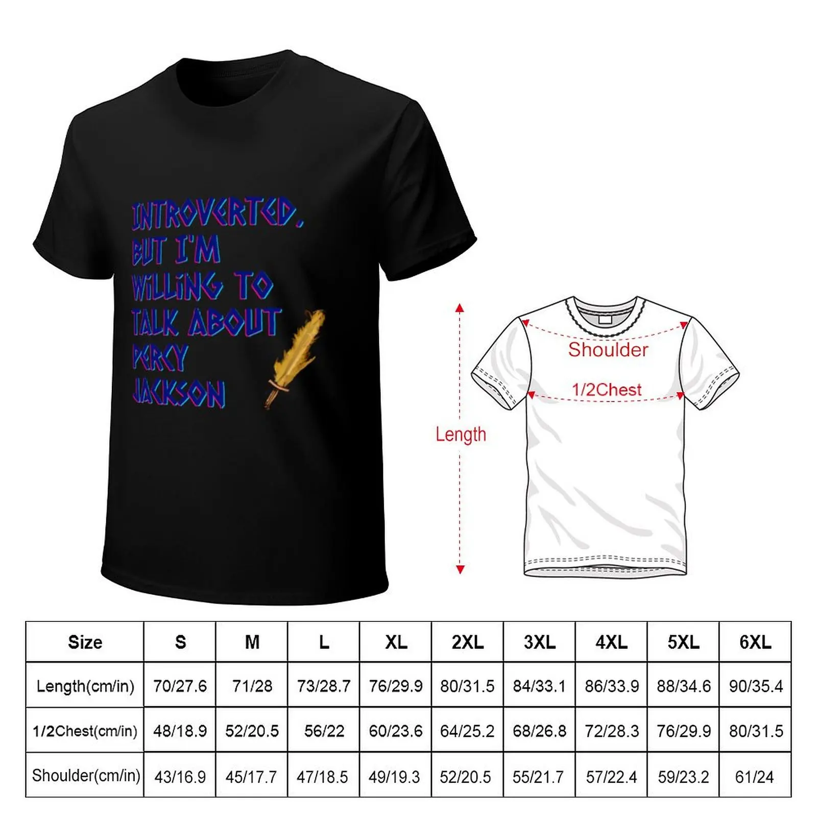 Introverted but willing to tal about Percy Jackson T-Shirt Casual Pattern Print Tee Shirt