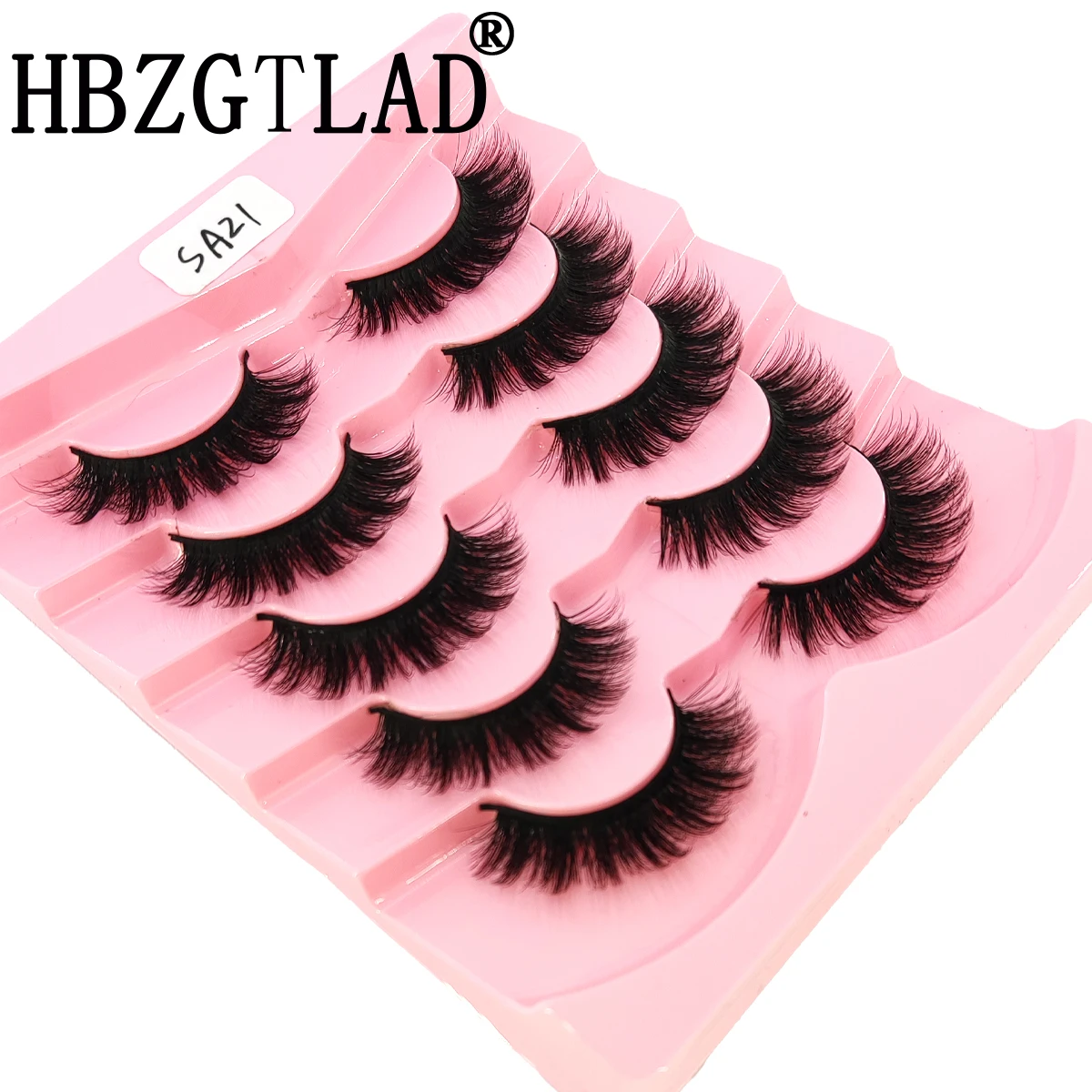 HBZGTLAD 5 Pairs 3D Faux Mink False Eyelashes Natural Long Fluffy Eye Lashes Wispy Makeup Beauty Extension Short Fake Eyelashes