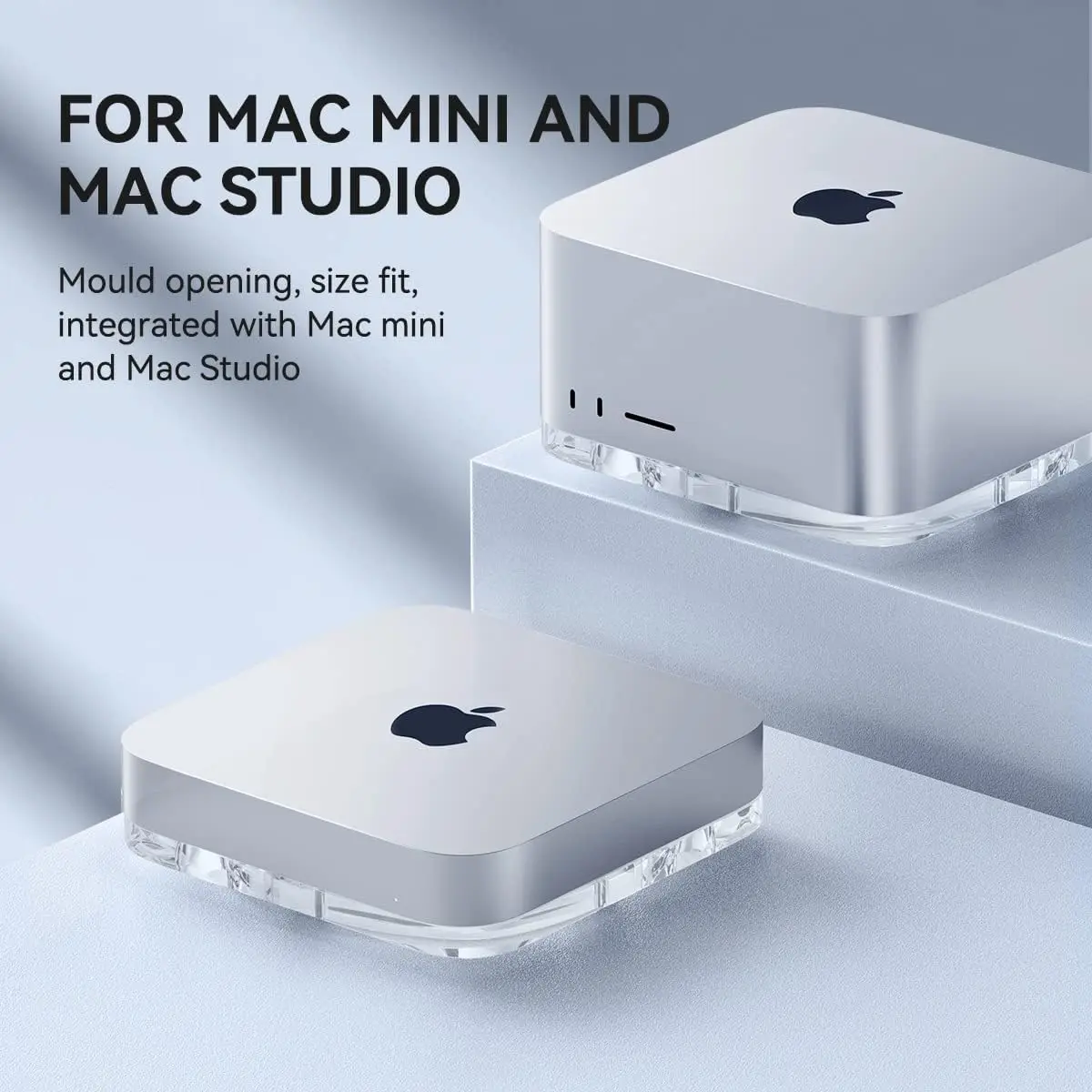Imagem -06 - Desktop Stand para Mac Mini e Mac Studio 2-sided Pmma Transparente Dustproof Laptop Titular Acrílico de Refrigeração Dissipação de Calor Mount