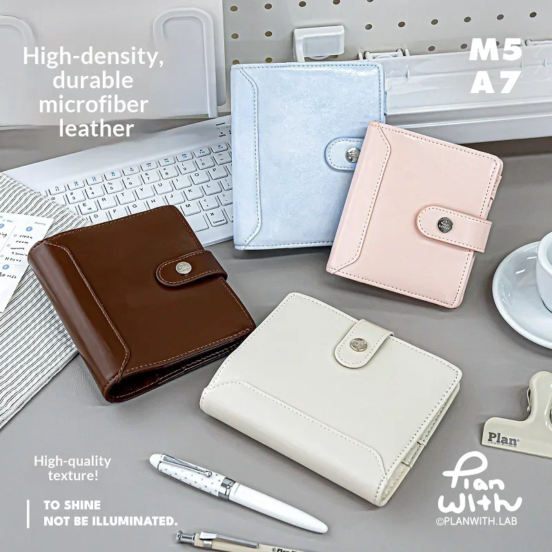 Planwith A7/M5 PU Leather Loose‑Leaf Notebook Refillable Planner Journal Multi‑Page Gift Box Portable Diary For Office School
