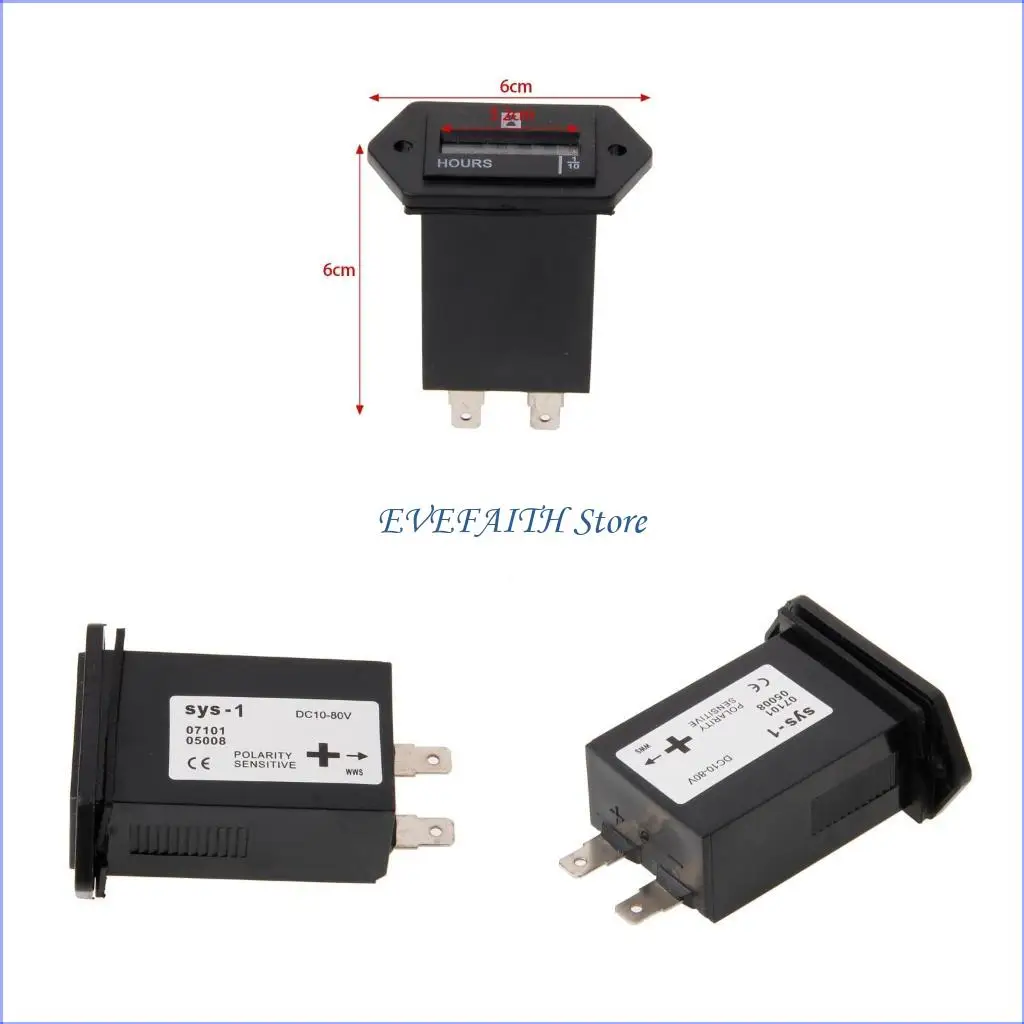 

124B Generator Sealed Hour Meter Counter Tractor Truck Rectangle for DC 10V-80V for Boats Trucks Tractors for Cars