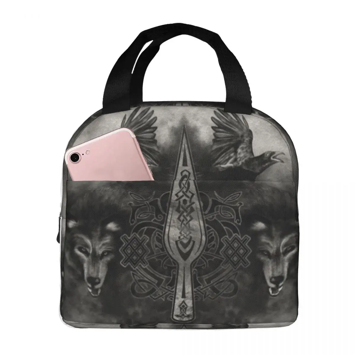 Gungnir Spear Of Odin Insulated Lunch Bags for School Office Viking Waterproof Cooler Thermal Bento Box
