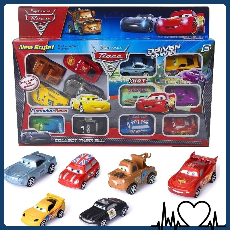 2026 Disney Pixar Cars 3 Rebound Auto Geschenkdoos Model 12 STUKS Lightning McQueen Jackson Storm Plastic Speelgoed Kinderen Verjaardagscadeau