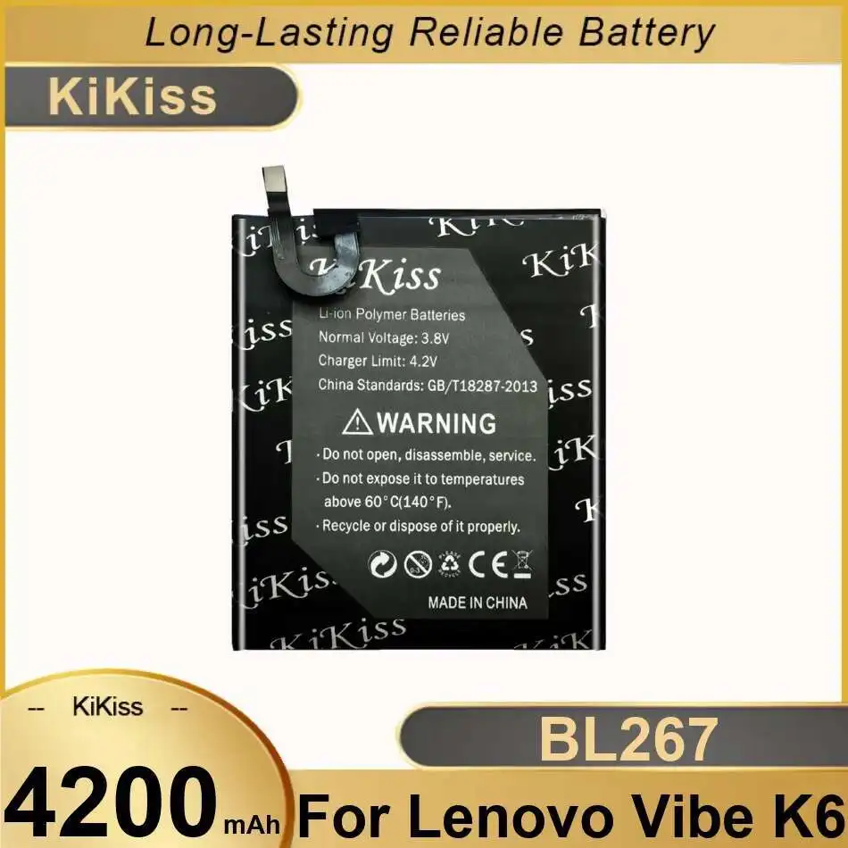 

BL267 Прочный аккумулятор для мобильного телефона Lenovo Vibe K6 K33a48 K33b36 K33b37 Not K33A42 4200 мАч