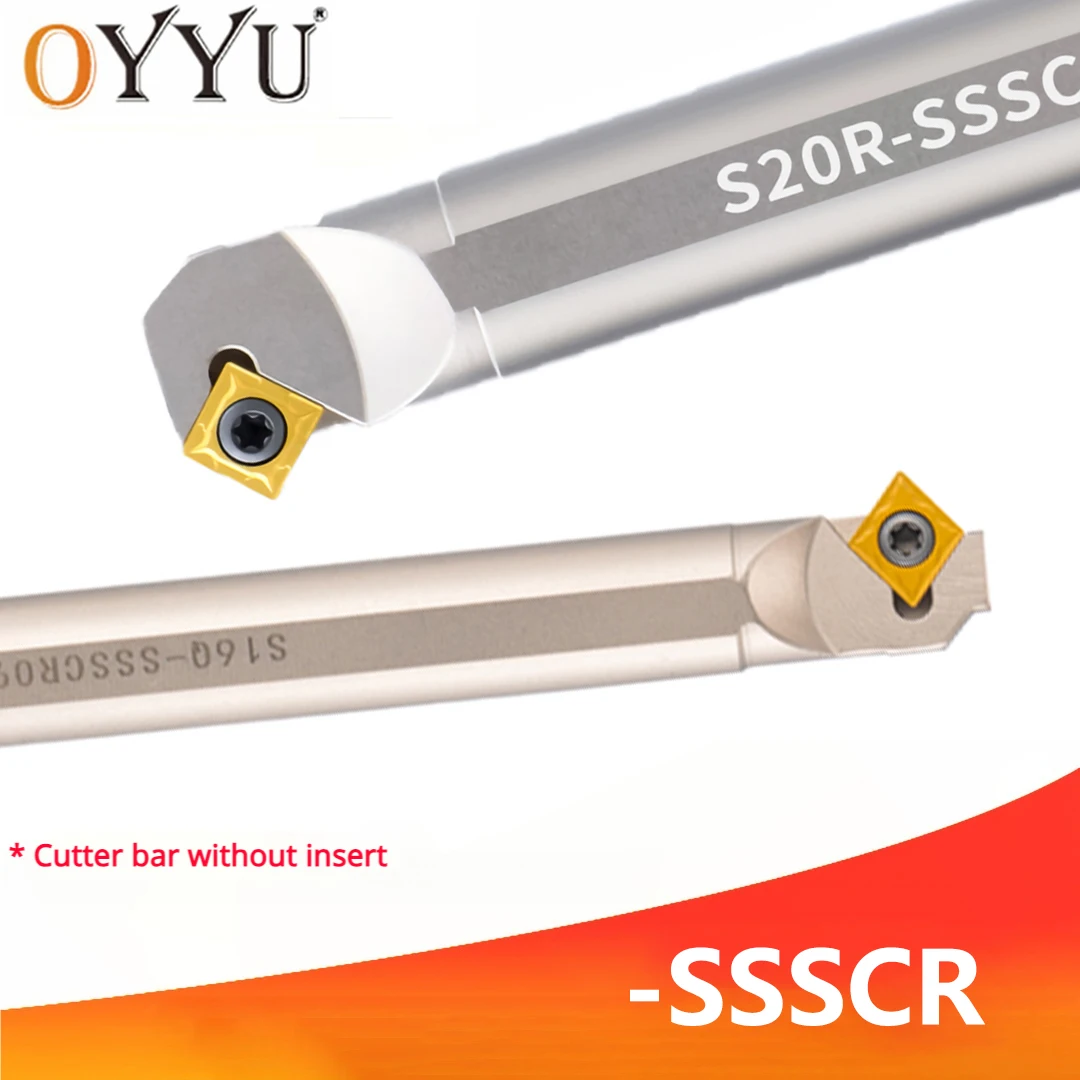 

OYYU S16Q-SSSCR09 S20R-SSSCR09 Внутренний держатель инструментов из белой пружинной стали S16Q S20R SSSCR09 SSSCR Расточная оправка с хвостовиком с ЧПУ, 1 шт.