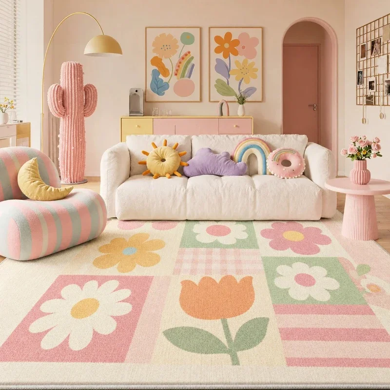 Cream Style Bedroom Decor Plush Carpet Large Area Carpets for Living Room Home Fluffy Soft Floor Mat Thicken Lounge Washable Rug