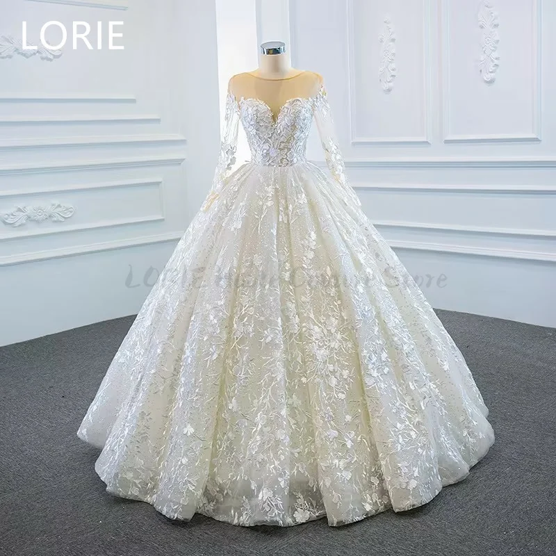 LORIE Gittle Shiny Lace Applique Sexy A-line Tulle Wedding Dress Backless Bridal Gowns vestidos de novia Customized 2025