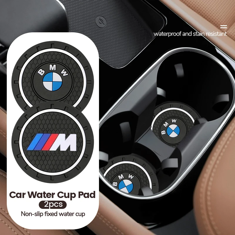 2Pcs Silica Gel Car Coaster Water Cup Anti-slip Pad Auto Accessories For BMW X1 X2 X3 X5 X4 X6 X7 G30 G20 G32 G11 G12 F40 F30 F2