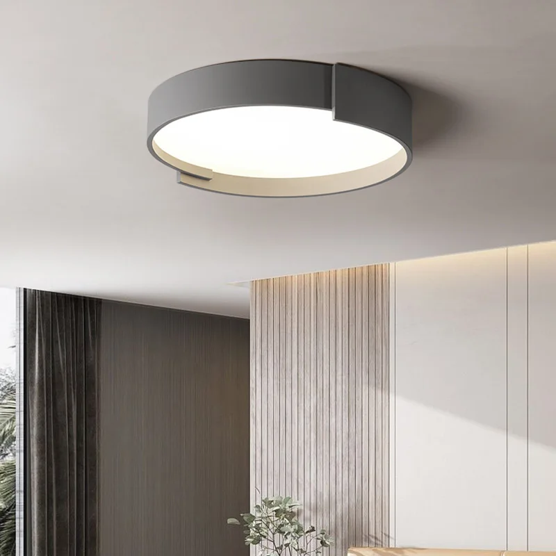 

Grey Minimalist Ceiling Lights LED Lighting Circle Household Lamps Living Room Bedroom Lustres Luminaria Decoration Lamparas