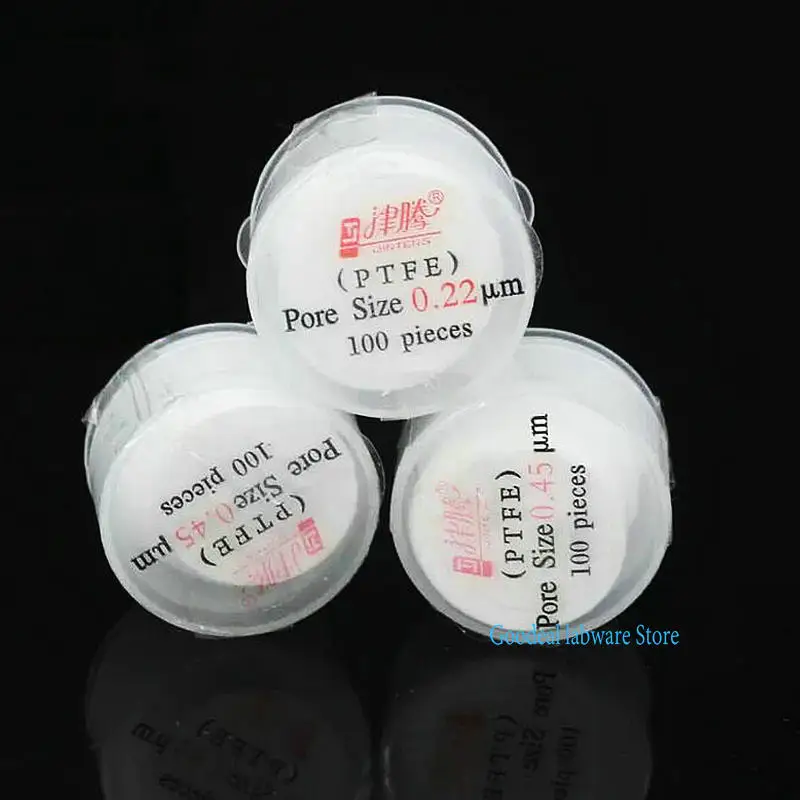 100 Stks/doos Lab Pes/Mce/Nylon/Ptfe Od 13Mm/25Mm Poriegrootte 0.22/0.45/0,8um Hydrofiel Filtermembraan