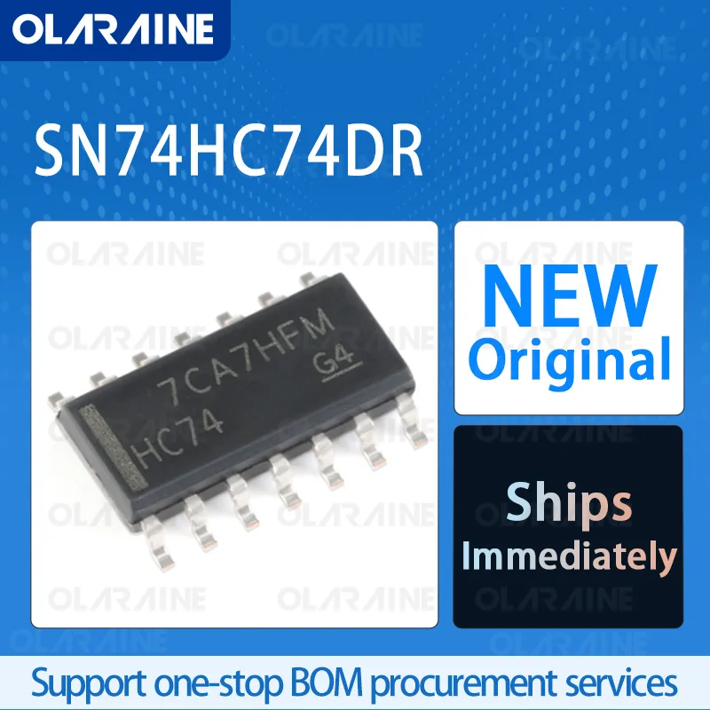 

10/50/100Pcs SN74HC74DR SOIC-14 original ic chip trigger RoHS 2 Circuit Propagation delay time: 175 ns Voltage -6 V