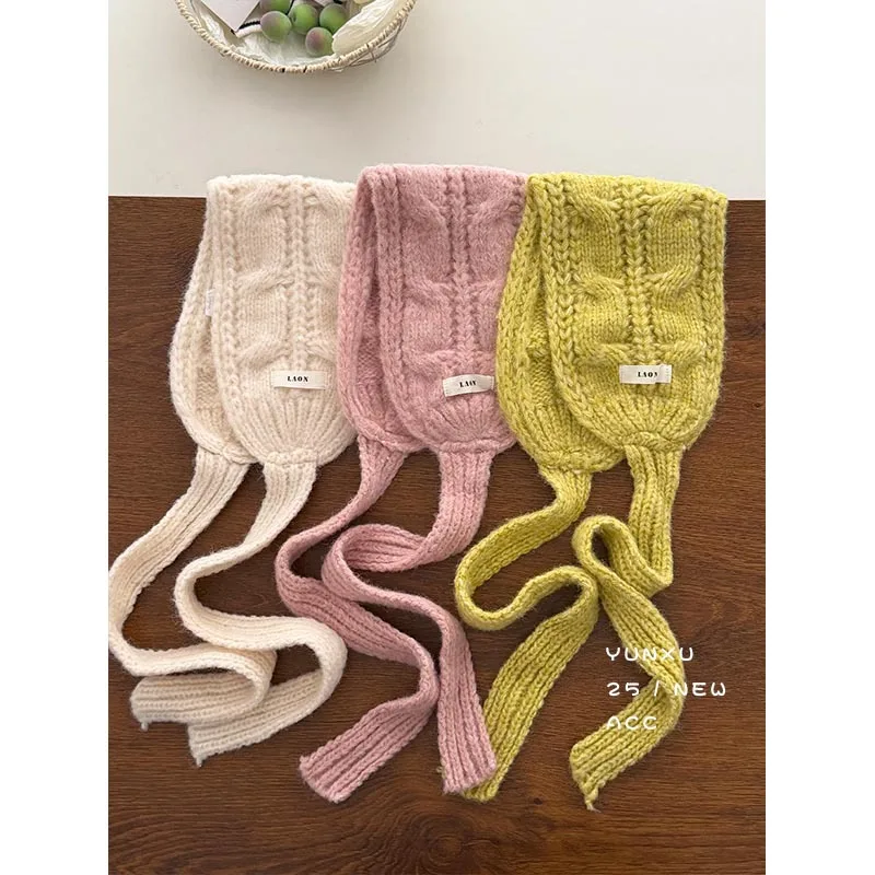 الكورية محبوك تويست عقال النساء الشتاء سميكة الدافئة والباردة غطاء للأذنين ركوب تنوعا غطاء للأذنين الأذن الدافئة الأذن يغطي