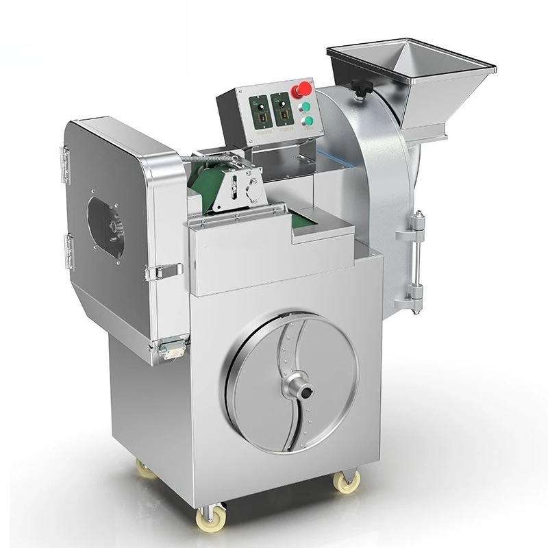 

Vegetable cutter intelligent frequency conversion double head three feed port canteen restaurant commercial vegetable cutter