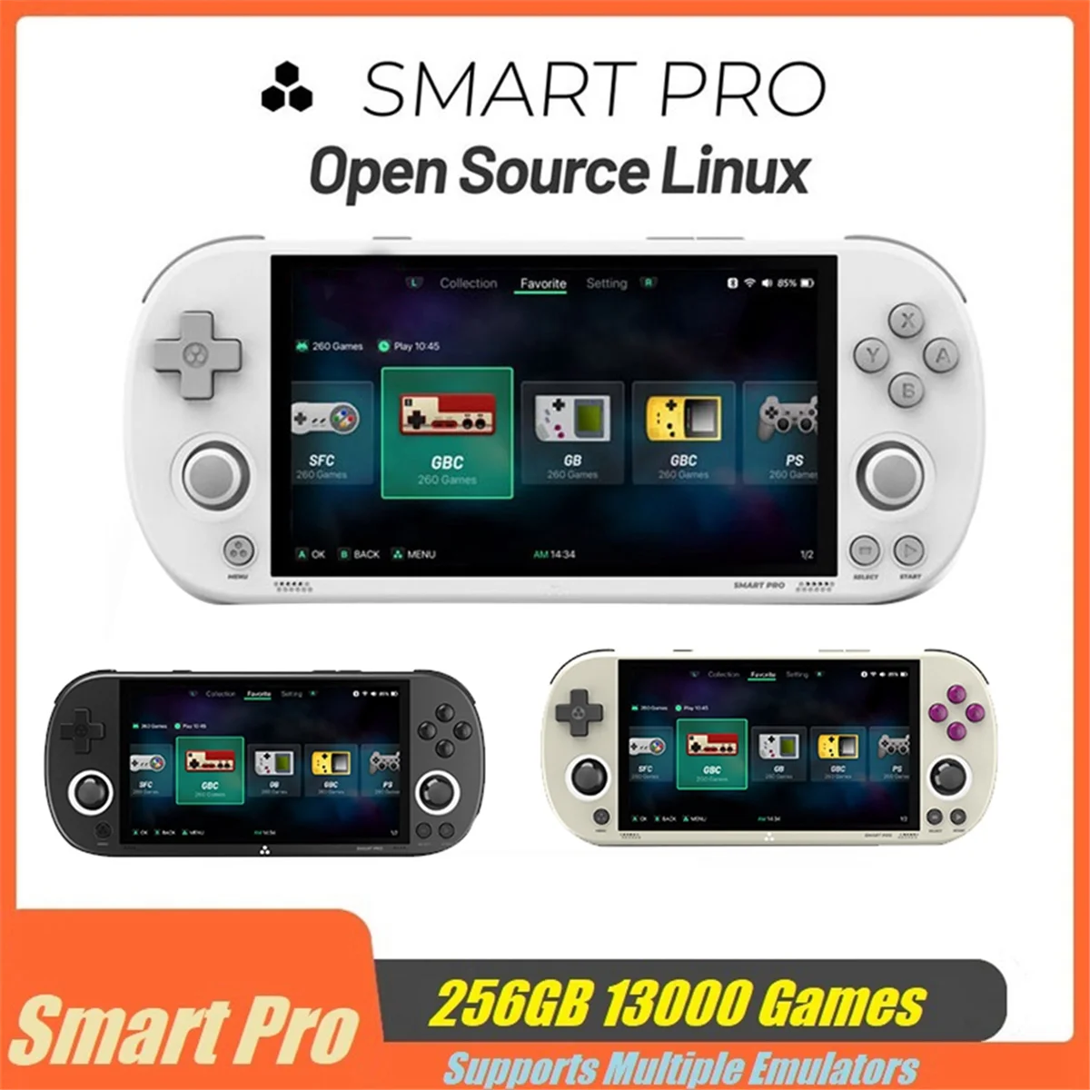 Per Trimui Smart Pro Console di gioco 256GB 13000 giochi Linux Console per videogiochi retrò Supporta più emulatori Nero DY