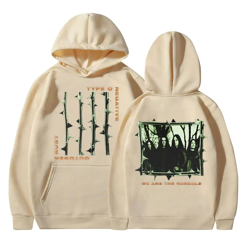 Bluza z kapturem typu O Negative October Rust Gothic Metal Rock Band Bluza męska Vintage Hip Hop Oversized Bluzy z długim rękawem Unisex