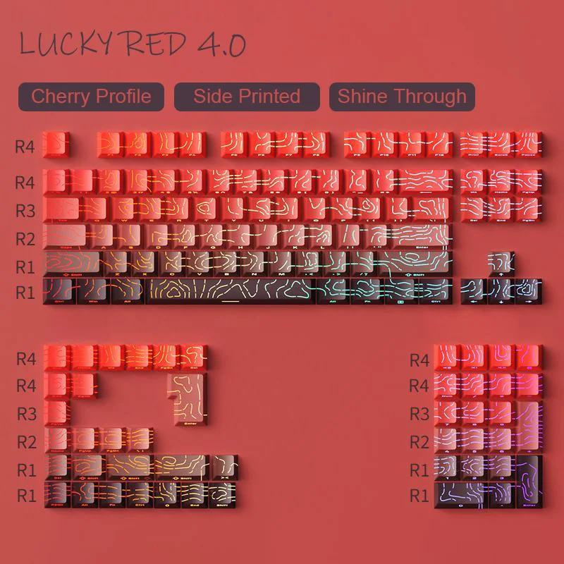 DIXSG 135 Tasten Farbverlauf Cyan Tastenkappen Double Shot PBT Tastenkappe Seitendruck RGB Hintergrundbeleuchtete Tastenkappe Kirschprofil für MX Switches Tastaturen 5