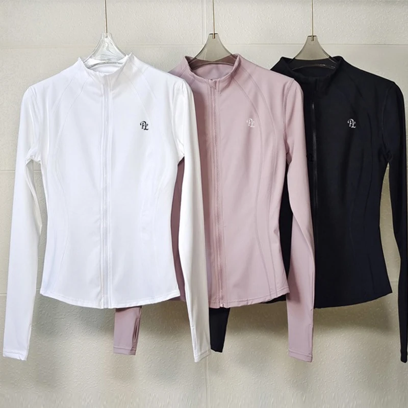 

PL осень-весна новая куртка для гольфа женское плотное и тонкое пальто женский кардиган с длинными рукавами и воротником-стойкой рубашка для бега для гольфа