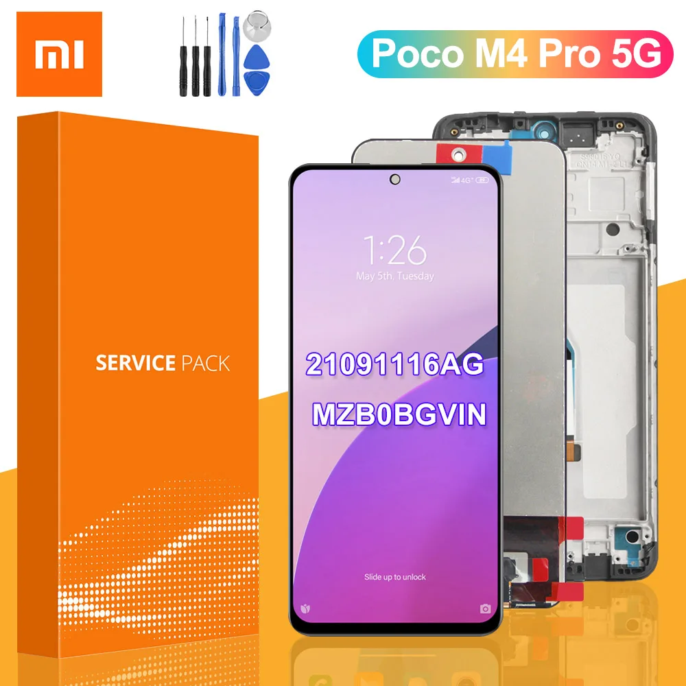 

6.6" New Original For Xiaomi Poco M4 Pro LCD 10 Touches Screen Digitizer Replace For Poco M4 Pro 5G 21091116AG MZB0BGVIN Display