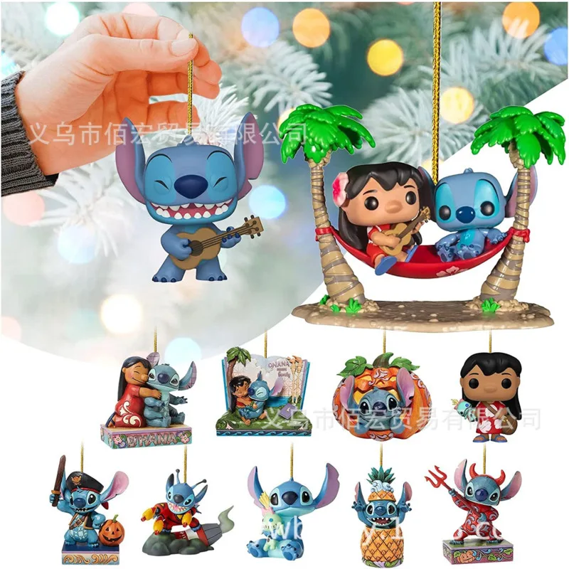 

11pcs Lilo Stitch Christmas Tree Decorations Anime Disney Cute 2D Acrylic Hristmas Tree Pendant Kids Gift Navidad New Year 2024