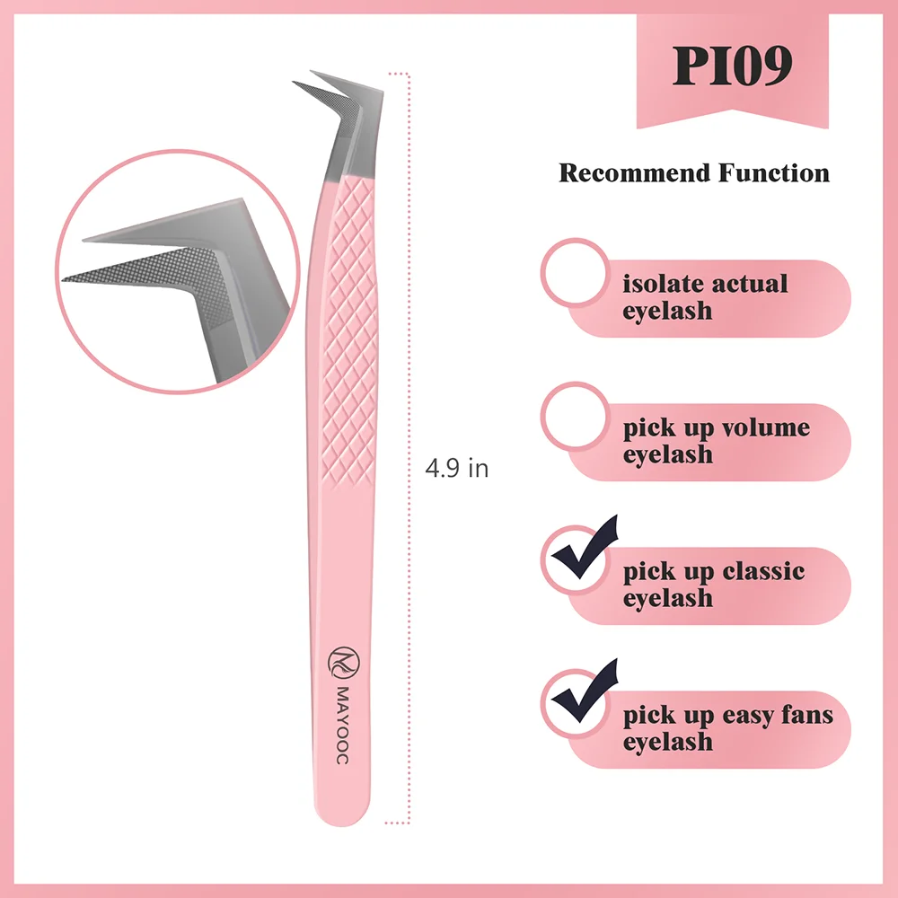 Wimpernverlängerungspinzette mit Faserspitzen, Wimpernkünstler, hochpräzise, superharte, antistatische Pinzette, Make-up-Tools, individuelles Logo – Detail 14