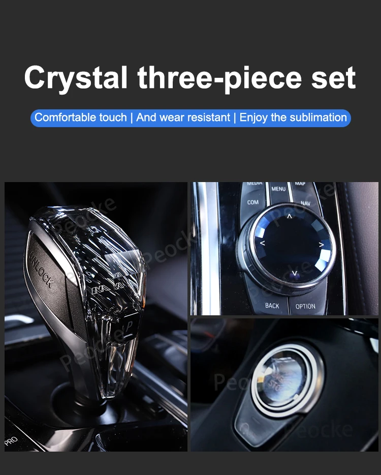 Crystal Gear Rod Short Type For BMW F06 F18 F12 F13 F10 Car Gear Lever Stick Handle X3 F25 X4 F26 F04 F01 F02 Gearbox Lever Head