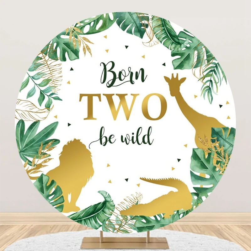Wild One Jungle Safar 1st Birthday Round Backdrop Photography Baby Shower Portrait Photographic Party Decor Circle Background
