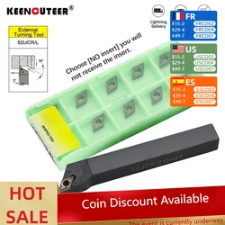 1pc SDJCR1212H07 SDJCR1616H07 SDJCR2020K07 External Turning Tool Holder SDJCR DCMT07 Carbide Inserts Lathe Bar Cutting Tools Set
