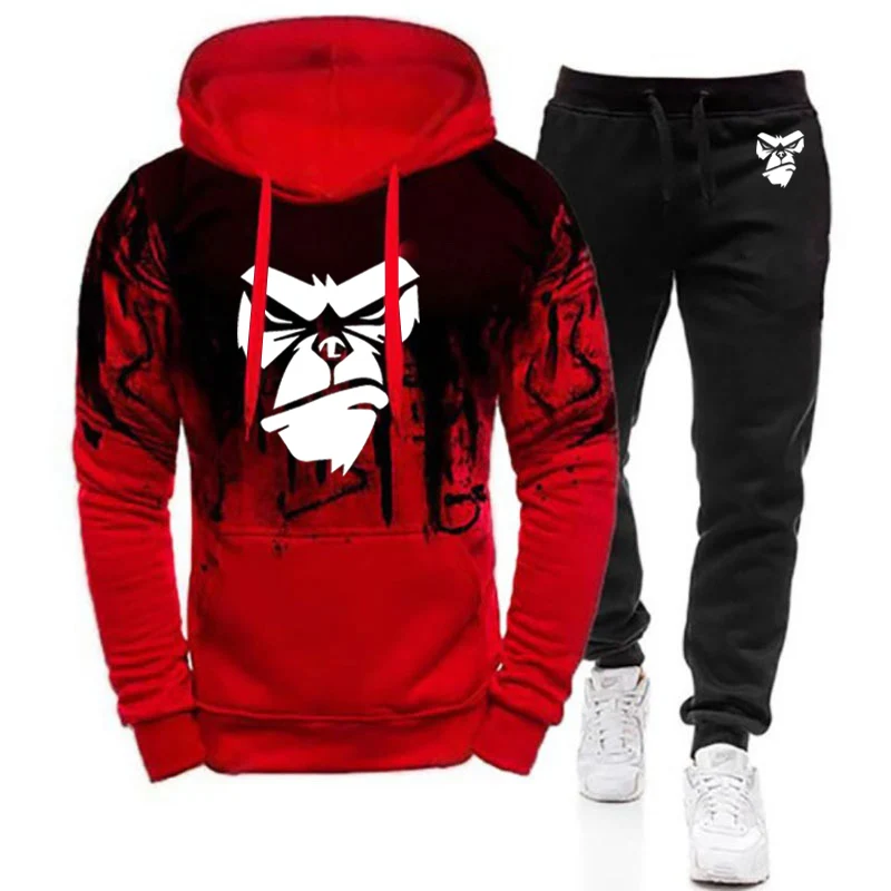 Hajime No Ippo Kamogawa Boxing Gym Autunno Felpe con cappuccio Set Pantaloni sportivi Due pezzi Felpa casual Set Abbigliamento da uomo