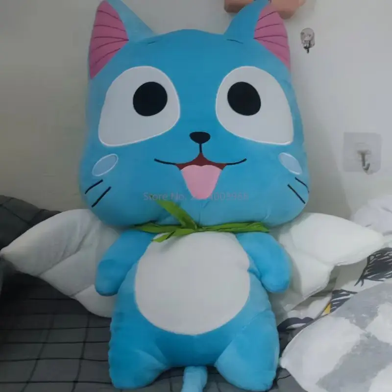 30cm dos desenhos animados fada cauda brinquedo de pelúcia kawaii feliz gato azul brinquedo de pelúcia boneca modelo sofá travesseiro brinquedo presente das crianças