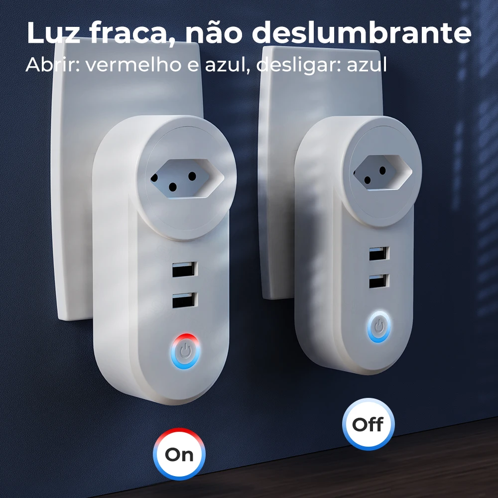 Tuya Wifi Smart USB Socket Brazil  Plug 16A Outlet Adapter Charging Voice Timing Smart Life App Electrical For Google Home Alexa