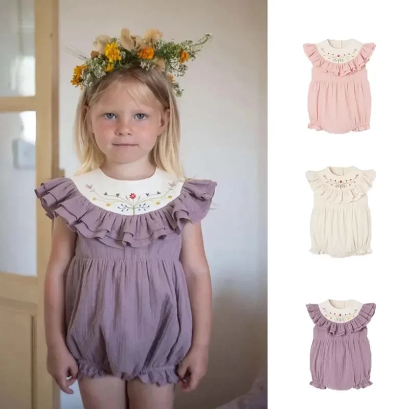 

Предпродажа (отправка в апреле) Лето 2025 года, комбинезон с принтом, одежда для маленьких девочек, боди для девочек, семейная одежда для сестер, детские комбинезоны