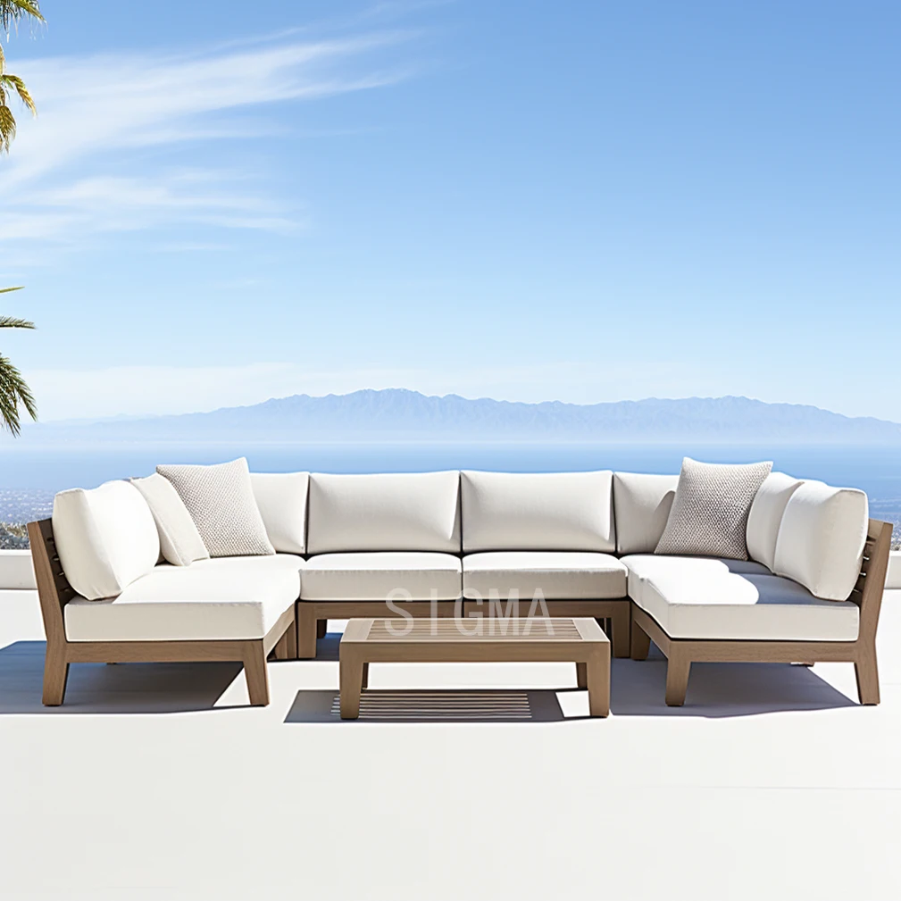 Hot Sale Sigma Durable Modern Teak Outdoor Farmhouse Garden Sofa-Eco-Friendly Waterproof Comfortable
