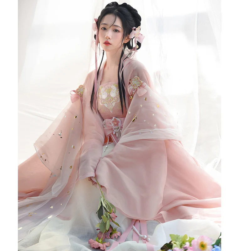 

Modern Hanfu Fairy Cosplay Halloween Costumes For Women Traditional Embroidery Princess Folk Stage Dance Chinese Dress For Women