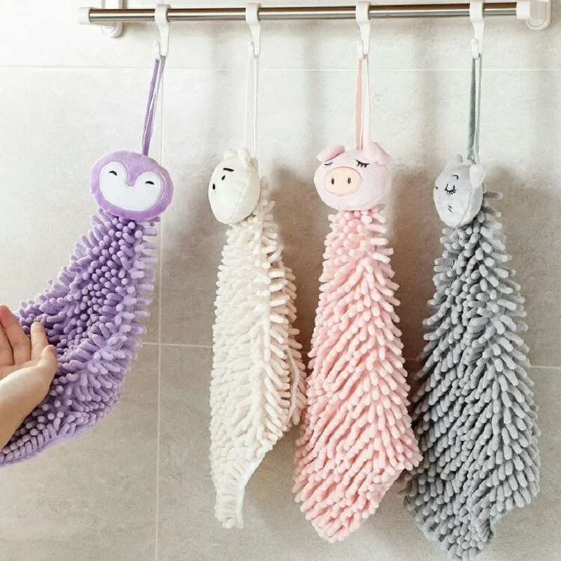 Cartoon Wipe Hands Towel Kitchen Lint-Free Clean Kitchen Bathroom Toilet Absorbent Quick-Drying Towel Soft Touch Hand-Cleaning