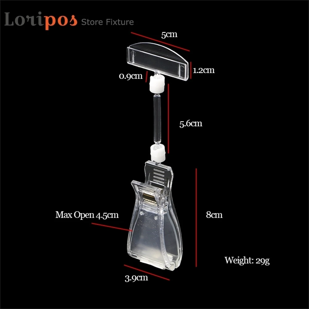 Clear Pop Merchandise Plastic Sign Signage Paper Card Display Price Label Promotion Small Clips Holders In Retail Shop