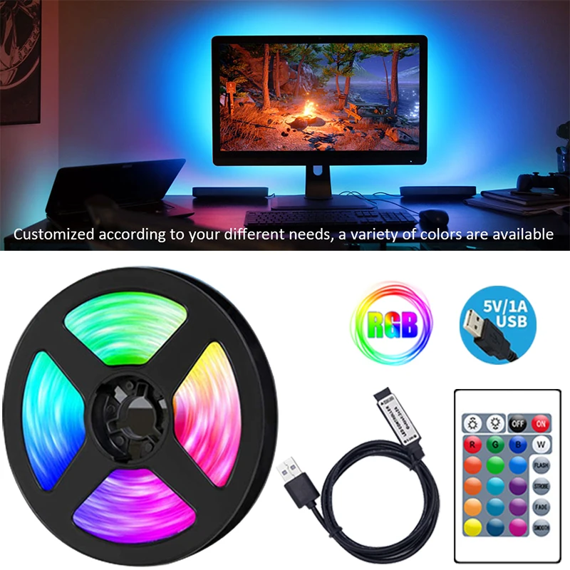 24 key Led Strip Lights Usb For Tv Rgb Led Tape Light 5V Flexible Led Lighting Strips 5050 Led Lights Strip Smart