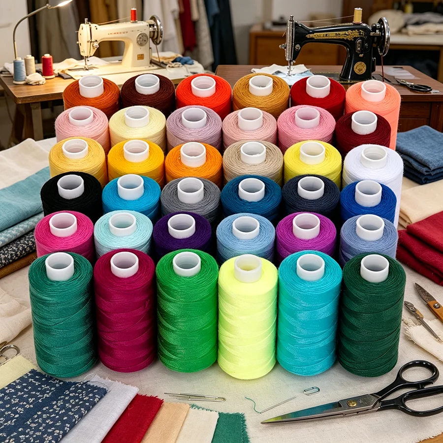 6 Bobinas de Hilo de Coser de Poliéster de Alta Resistencia 402, 500 Yardas Cada Una, Juego de Hilo Premium para Máquina de Coser y Reparaciones Manuales