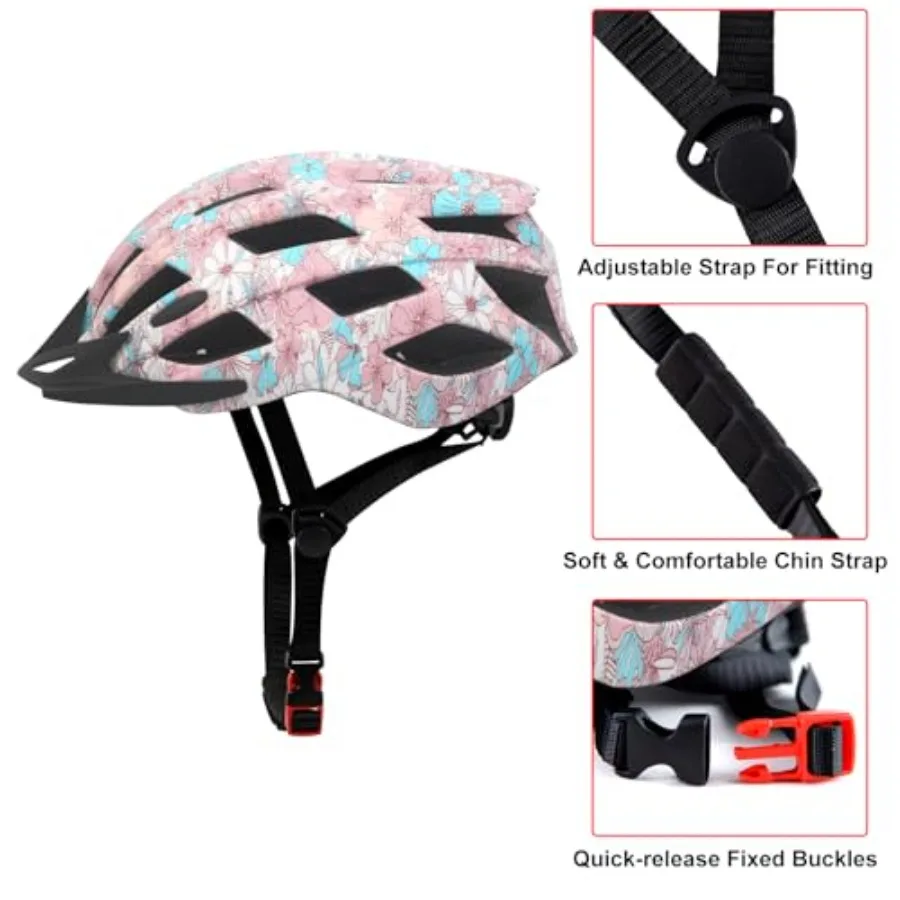 Capacetes de bicicleta adultos leves e ajustáveis para homens e mulheres, ideais para recursos de segurança de ciclismo de estrada e montanha, rosto destacável