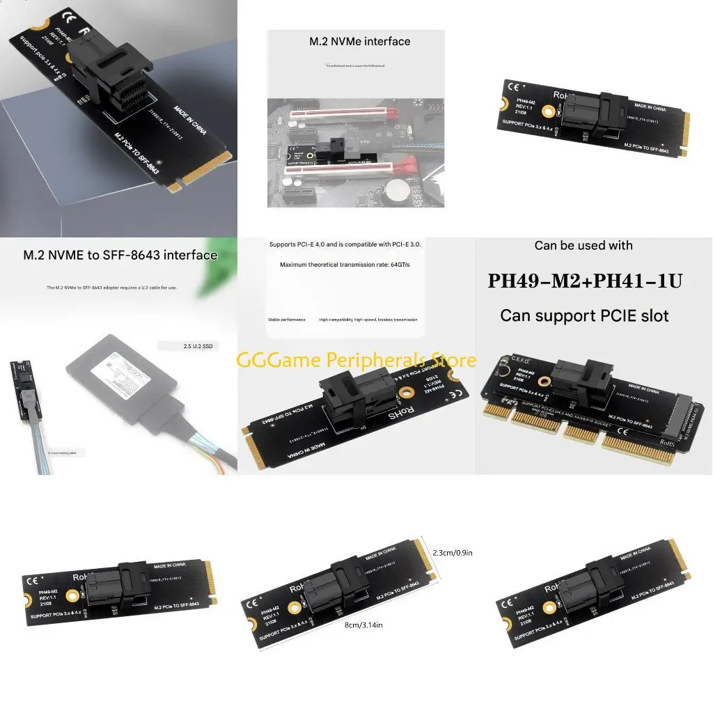 

U55B M.2 M Adapter To SFF-8643 SFF-8639 Data Transfer M.2 M Storage Expansion