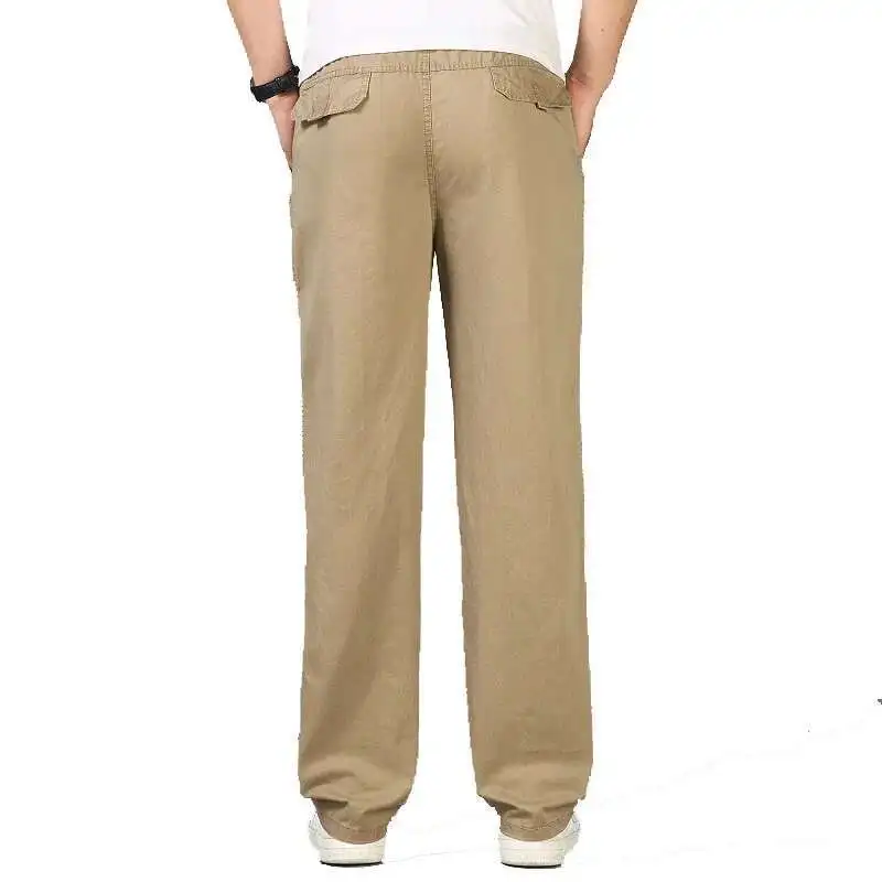 

2025 Fashion Summer Men Casual Cotton Long Pants Straight Joggers Male Fit Plus Size M-6XL Business Trousers Homme
