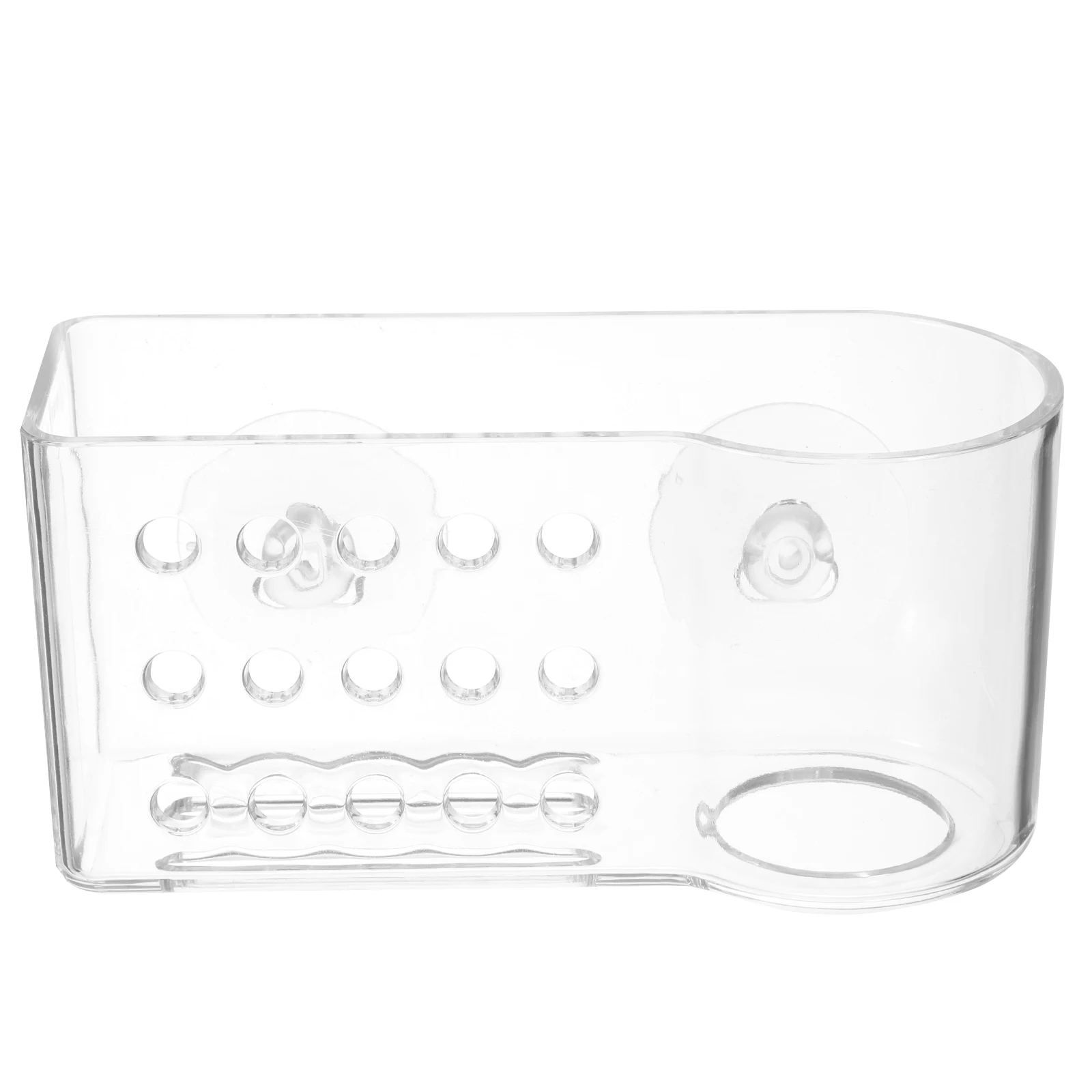 

Kitchen Sink Sponge Holder Storage Rack Suction Cup Drain Organizer Transparent PVC Material Punch Free Long Lifespan