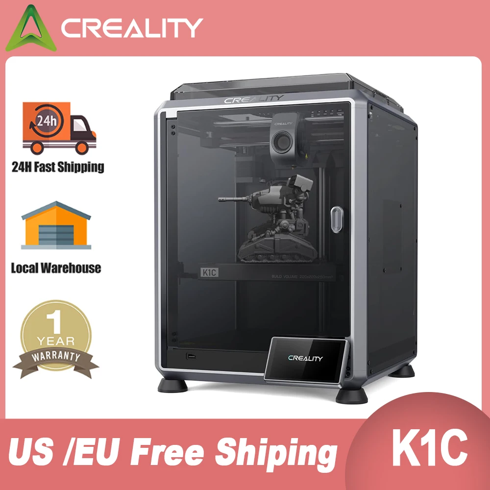 Creality K1C 3D Printer 600mm/s High Speed Printing Al Camera All-Metal Extruder Kit Auto Leveling Stable Cube Frame 3D Printer