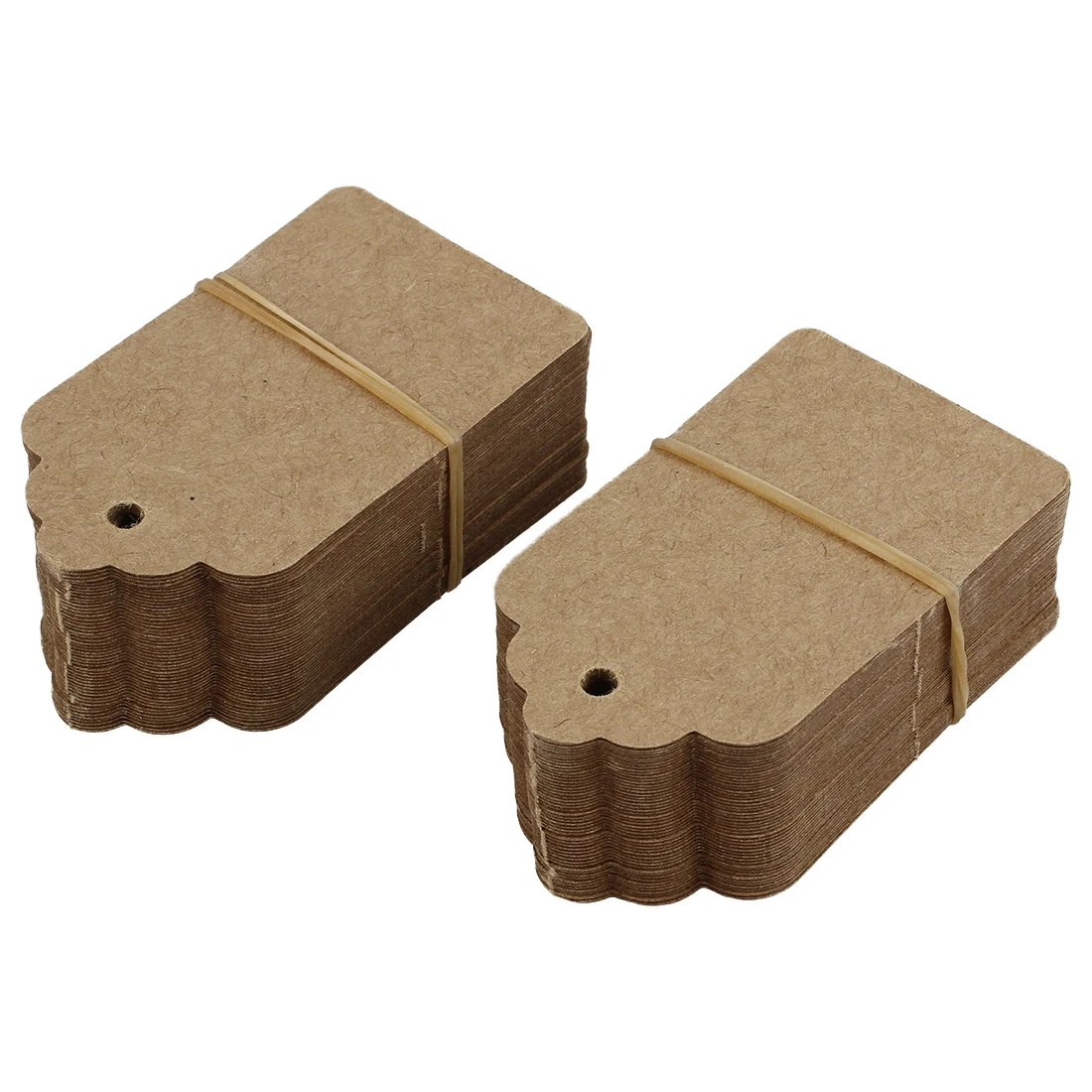 Pack 100 Rustic 40mmx70mm Scalloped Kraft Paper Card,Blank Brown Tag,Gift Tag,Luggage Tag,Price Label - Small (100)