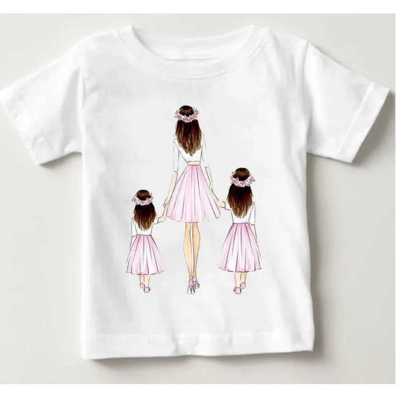 Printed Tees Boys Girls Cartoon Children Short Sleeve Clothes Love Mom Cute 90s Summer Casual Kids Outfits T-shirts Clothes