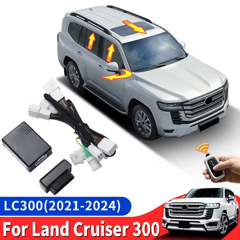 Automatyczne okno zamknięte + moduł drzwi zamka + składany do Toyota Land Cruiser 300 LC300 2021 2022 2023 akcesoria do wnętrz Ulepszony i zmodyfikowane części, 2022 ZX VXR GX GXR