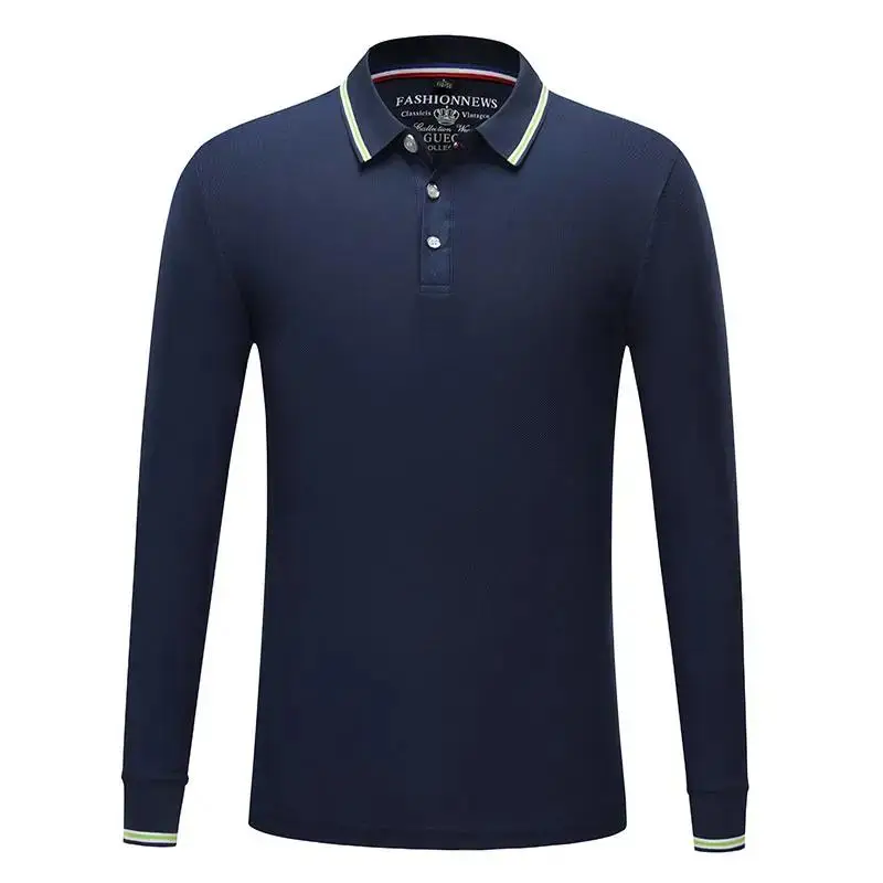 Lente Herfst 230g Katoenen poloshirt met lange mouwen Print Logo Geborduurde naam Heren Dames Design Custom Company Group Top