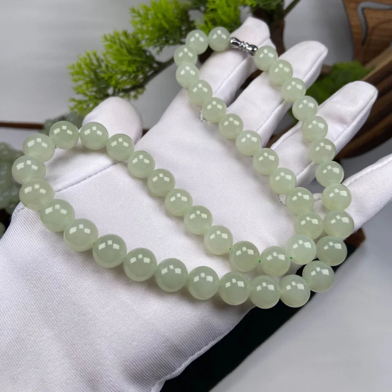 

Премиум 10 мм Цинхай Материал Хэтянь Нефритовое Ожерелье Натуральный Модный Стиль Ювелирные Изделия