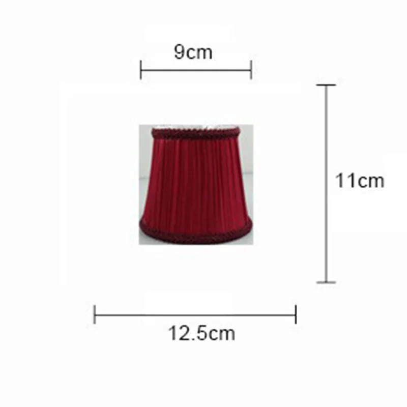 Fabric Lampshade - Maximum Diameter 13CM, Wine Red Color, Fits Standard Wall Lamps and Chandelier, Clip on