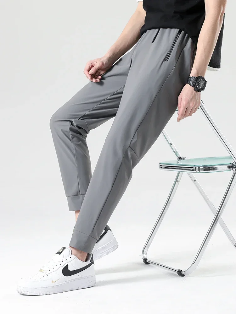 

Summer Plus Size 8xl 7xl Men's Casual Pants Stretched Breathable Quick Dry Nylon Long Sweatpants Men Clothing Golf Trousers