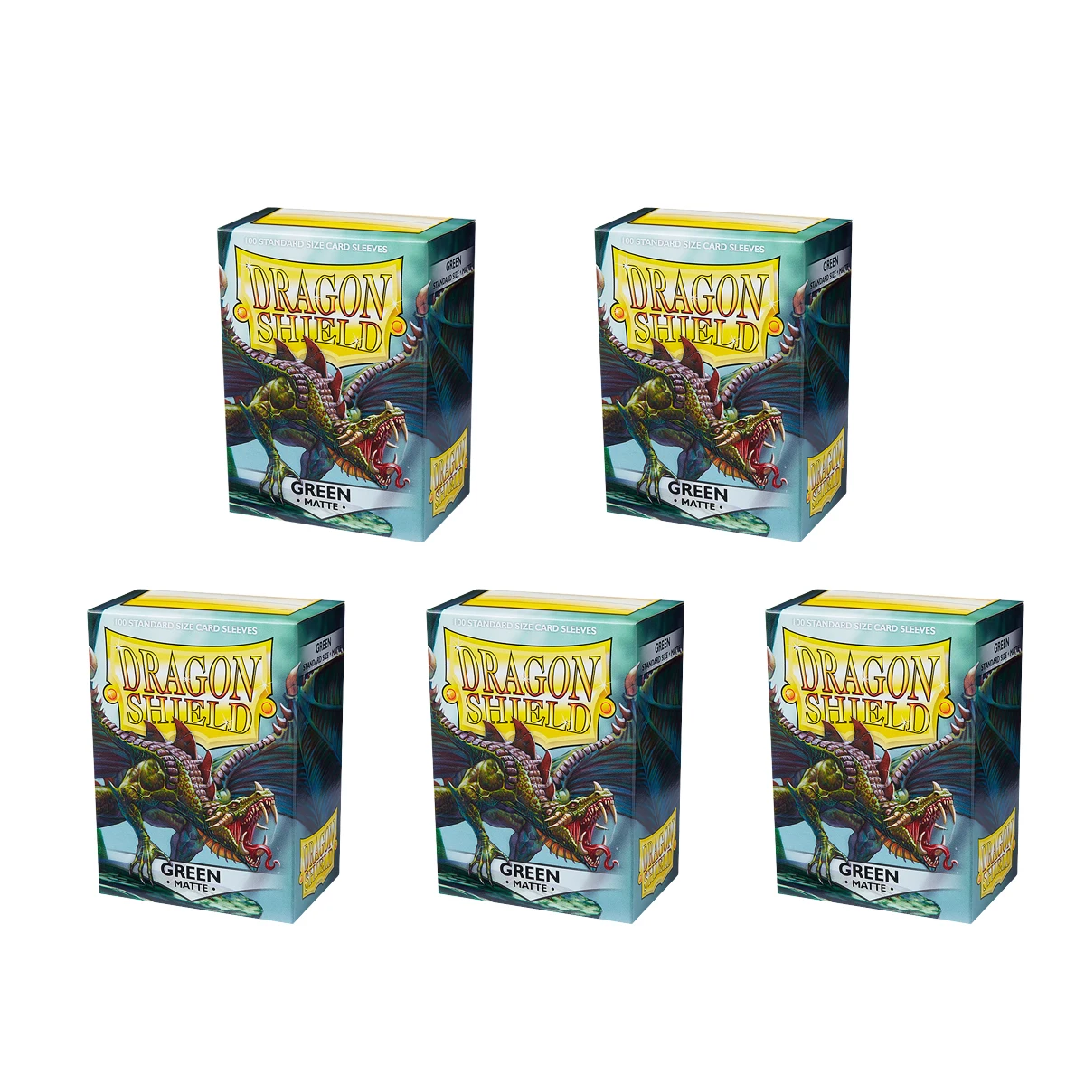 

5 PACK Dragon Shield GREEN TCG Board Game Standard Size Sleeves Play Card Protector MTG/PKM Cover 66x91mm